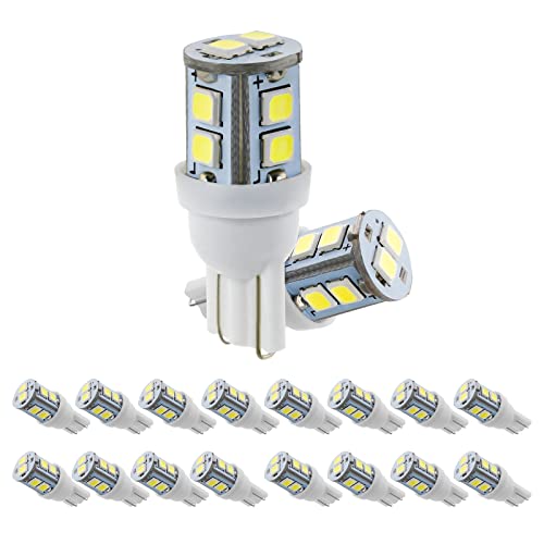 IFOKA 194 168 LED Light Bulb, T10 6500K White Led Replacement Bulb 2825 10-SMD, Adapt for Dome Light & Map Light & Door Light & Courtesy Light & License Plate Lights & & Trunk Light (Pack of 20)…