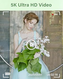 5K Digital Camera for Photography & Vlogging, Compact Travel Camera with 18x Optical Zoom, 32GB SD Card