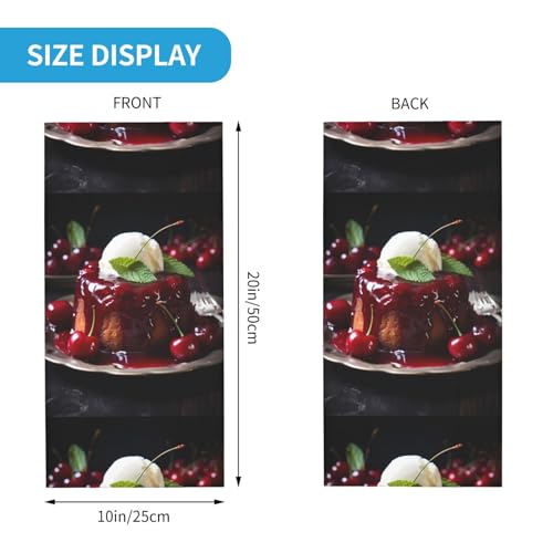 Sweet cherry pudding Printed Multifunctional sports headscarf Headband, face mask, wristband2