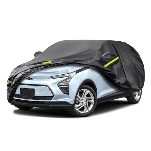 Image of Kaugung 7 Layers Hatchback Car Cover Custom Fit Chevrolet Bolt from 2016 to 2025, Waterproof All Weather Resistant Outdoor Indoor Sun Rain Dust Snow Protection.(USA Warehouse,Within 3-7 Days) Black
