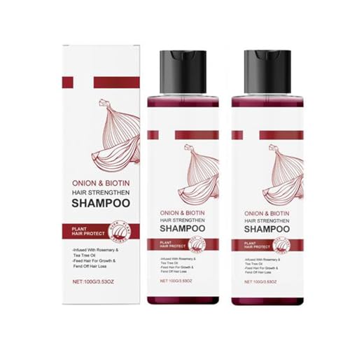 Champu Cebollas Biotina, 2X100g Biotina Capilar Crecimiento Champús, Hidratación Limpieza Cebollas Romero Champú Crecimiento Capilar, Anticaída Nutrición Fortalecimiento Onion Romero Capilars Champús
