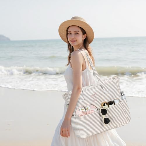 Beach Pool Bags Tote for Women Ladies Large Gym Tote Carry On Bag With Wet Compartment for Weekender Travel Waterproof3