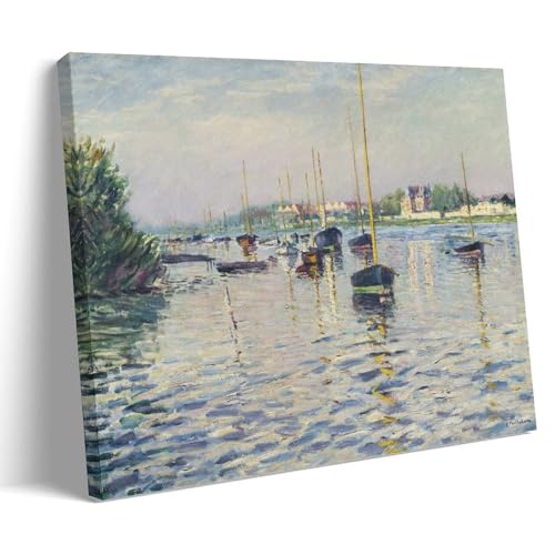Bateau amarré à Argenteuil sur toile pour salon moderne