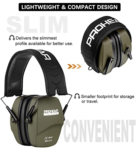 Image of PROHEAR 016 NRR 26dB Shooting Ear Protection, Slim Passive Earmuffs