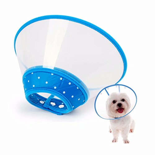 Fancy baby Adjustable Recovery Dog Cone Cat Cone Clear Padded ECollar with Breathable Soft Edge Plastic Soft Cone Designed for Cats and Puppies
