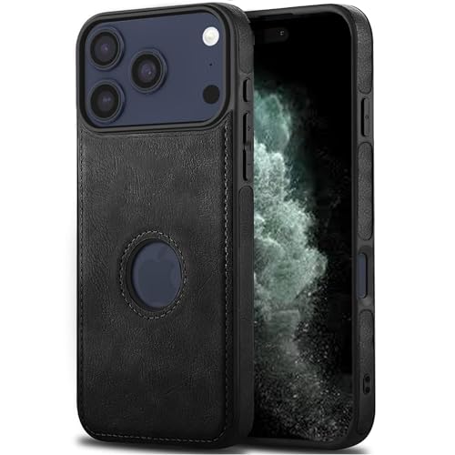 Image of Leather Case for Apple iPhone 17 Pro Max Premium Protective Stylish Slim Cover with Shockproof Raised Edges Black