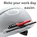 Diligence Wolf Clips – Hard Hat Accessory Clip – Durable PETG Construction Tool Holder – Job Site Clip Fits Full Brim Hard Hat – Quick Installation (Black, Marker & Carpenter's Pencil Holder)