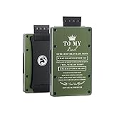 Men Minimalist Metal Engraved Wallet for Dad from Daughter | Personalized Birthday Christmas Father...