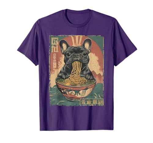 French Bulldog Ramen Japanese Funny Graphic Kawaii Dog Anime T-Shirt