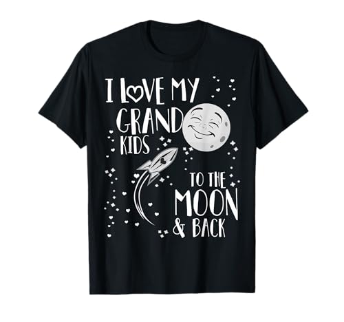 Maglietta "I Love My Grandkids to the Moon and Back Maglietta