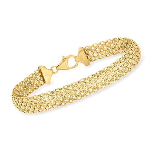 Ross-Simons Italian 14kt Yellow Gold Bismark-Link Bracelet