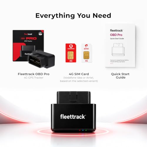Image of FleetTrack 4G OBD PRO GPS Tracker for Car | 1 Yr Free App & SIM (Zero Activation Charges) | 15+ Features | Easy Plug & Play | Real-Time Location, Driving History & Geofence Alerts