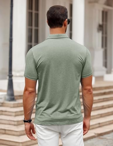 COOFANDY Men's Polo Shirt Golf Quick Dry Performance Short Sleeve Moisture Wicking Athletic Polo Collared Tennis T-Shirt3