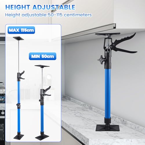 2 Stück Deckenstütze,Montagestütze,Zargenspanner,Türspanner 360° Gedreht,Schnellspannstütze,Deckenstütze Montagestütze 40Kg*2,Zur Unterstützung Von Türzargen,Schränken (50-115cm)