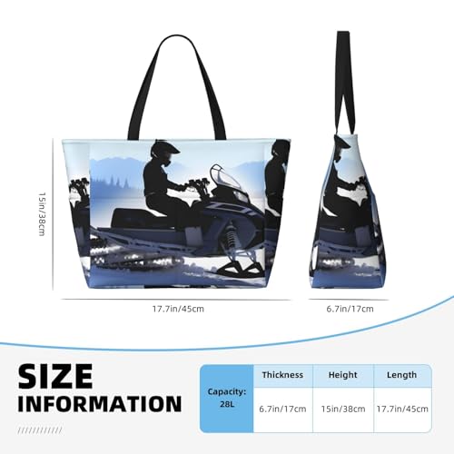 Snowmobile Beach Bags For Women Large Waterproof Sandproof Beach Tote Bag Pool Bag Lightweight Zipper Carry On Bag For Gym Travel Vocation4