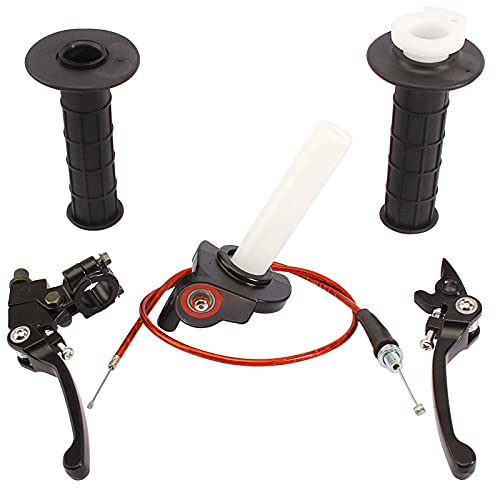 Liyyds 22Mm 7/8 Inch Handlebars Grip + Brake Lever Perch + Red Throttle Handle Cable For 49Cc-50Cc 70Cc 90Cc 110Cc 125Cc 150Cc 4-Stroke Cb06 Crf50 Crf70 Crf80 Xr50 Xr70 Xr80 Z50R Sdg Ssr Pro Ssr Ttr #TOP24