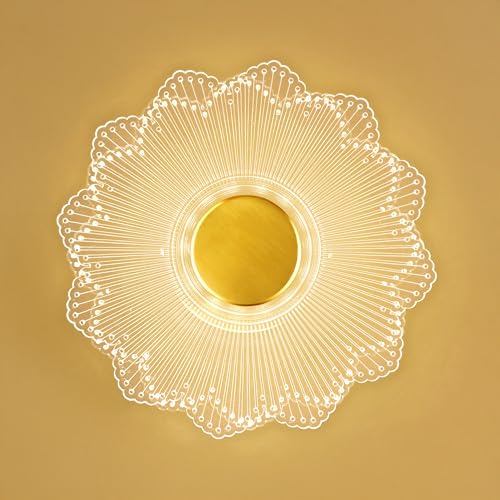 Image of Spiral Gride Glow 3-in-1 LED Wall Light | Modern Fancy Lights for Living Room, Bedroom Wall Decor, Home Decoration Items & Indoor Luxury Night Lamp (Golden Accent, Pack of 1)