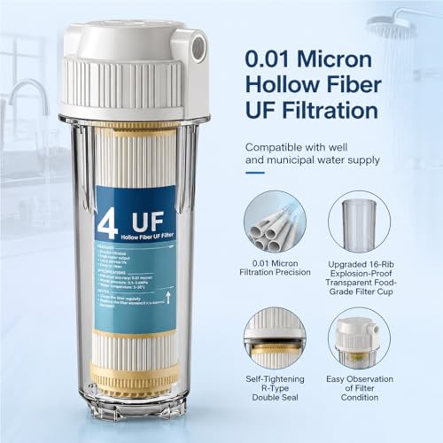 Kit de filtration d'eau potable sous évier membrane UF 10 pouces