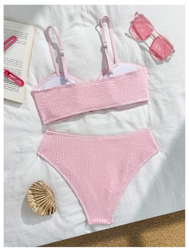 Image of RoseSeek Girl's 2 Piece Padded Bathing Suit Wireless Starfish Swimsuit Spaghetti Strap Vacation Beachwear Set