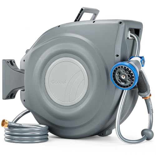 Retractable-Garden-Hose-Reel-12-in-x-100-ft-Automatic-Water-Hose-Reel Retractable Garden Hose Reel 1/2 in x 100 ft, Automatic Water Hose Reel - Image 1