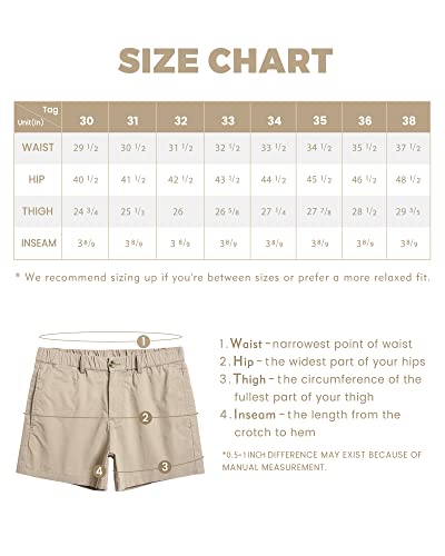 Maamgic Men's Shorts Casual 4" Cotton Stretch Classic-Fit Casual Shorts For Men Elastic Waistband Multi-Pocket Men's Casual Shorts Daily Wear #TOP5