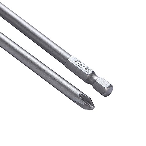 Rocaris 6 in Phillips Screwdriver Bit Sets 1/4 Inch Hex Shank Magnetic Screwdriver Bits Cross Head S2 Steel Screwdriver Bits 10 Pack