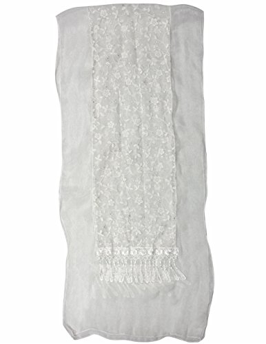 Dahlia Women's Evening Wrap Shawl Scarf - Shining Floret Embroidered Lace2