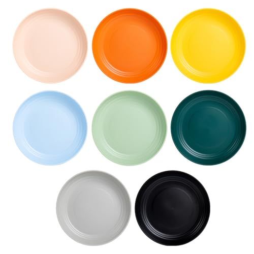 burkfeeg 8 pezzi piatto di plastica riutilizzabile, 22,5 cm / 9 pollici profondità in plastica Picnic piatto-set, Multiweg Microonde Spülmaschinenfest profondo colorato Grillteller für Outdoor Home