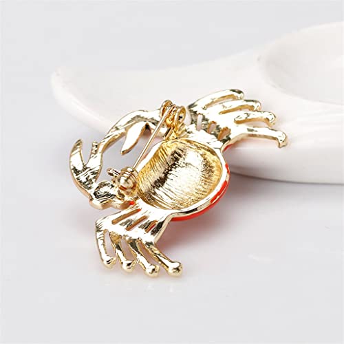 Brooch Red Crab Brooches Zinc Alloy Animal Brooch Men's Suit Pin Women's Jewelry Garment Accessories Bow Tie (Color : A, Size : One Size) #TOP3