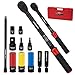 CASOMAN 13 PCS 1/2 & 3/8 Drive 72 Teeth Torque Wrench Set, 20-220 Nm, 5-60 Nm, with Extension Bar, Adapter, Wheel Impact Socket, Magnetic Spark Plug Socket, Torx Bits and Shallow Sockets, CR-V