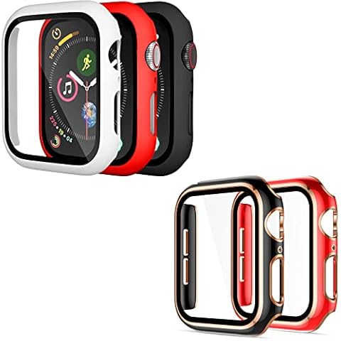 5 Pack Charlam Compatible with Apple Watch Screen Protector Case 44mm iWatch SE Series 6 5 4 Cover