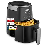 MEDION P40 L Heißluftfritteuse (4,7 Liter, Airfryer, 1500 Watt, einfache Bedienung, ölfreies Frittieren, 60 Min Timer, bis zu 200° C, Antihaft-Beschichtung, MD13030) schwarz
