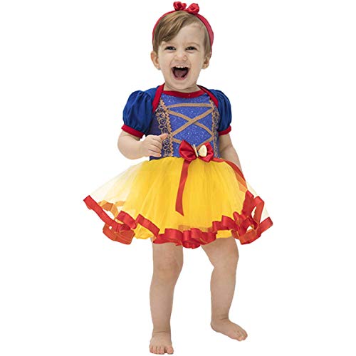 Fantasia Princesa Branca de Neve pra Bebê de Luxo (EG 12-18 Meses)