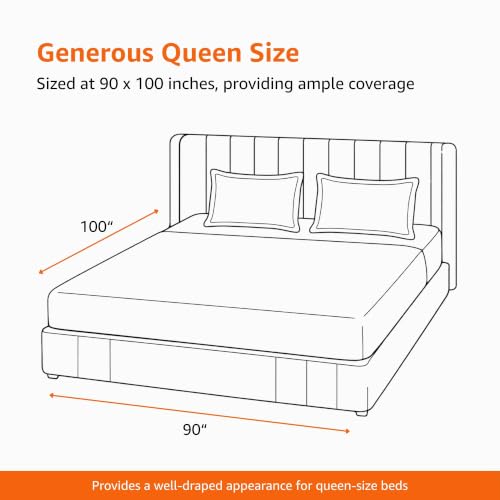 Image of Amazon Basics - 100% Cotton Flat Bedsheet | 144TC |Queen Bed Sheet with 2 Pillow Cover|Soft Cotton | Leaf Print | 90 Inch x 100 Inch, Grey