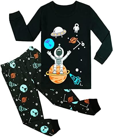 Arziliyy Boys Pajamas Set 100% Cotton Kids Pjs 2-Piece Long Sleeve Toddler Sleepwear 3-10 Years Old Children Clothes