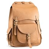 Handmade World Vintage Full Grain 20 Inch Camel Brown Leather Laptop Backpack Casual Bookbag Daypack Camping Travel Rucksack Knapsack,17 Inch, Traditional