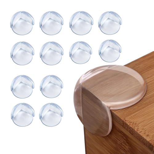 Image of 12 Pack Corner Protector Baby - Round-Shaped Baby Proofing Corners and Edges with Safety Bumpers, Soft Silicone Table Corner Covers Baby Safety, Baby Proof Corner Guards to Cover Sharp Furniture