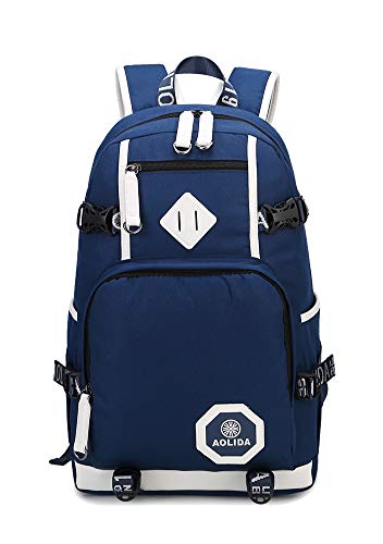 AGOWOO Mens Boys Heavy Duty Teens High School Backpack Bookbag Blue