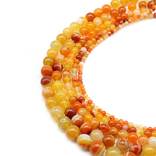 Perles d'agate rayée orange Hamthuit pour création de bijoux et bracelets DIY - 4