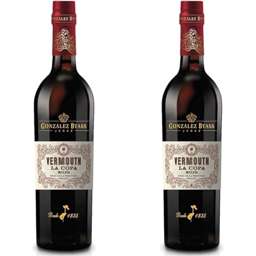 Vermouth La Copa Rojo - Notas de Clavo y Canela - D.O. Jerez - 750 ml (Paquete de 2)
