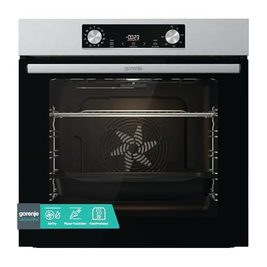 Gorenje OptiBake BOS 6737 E02X Einbau-Backofen / 77L / AquaClean/Heißluft/ExtraSteam/AirFry/PerfectGrill/Pizzamode 300°C/Edelstahl, Inox