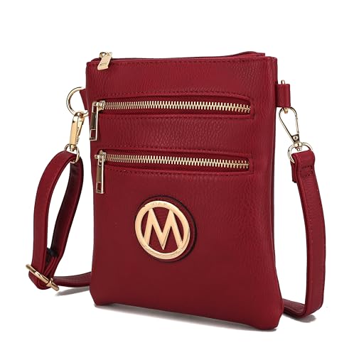 MKF Collection Bolsa tiracolo feminina, bolsa de ombro moderna, bolsas cruzadas para mulheres, bolsa tiracolo da Mia K, Vinho Medina, Small
