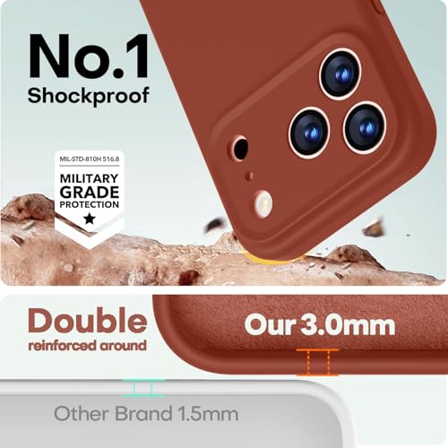 Image of LOVE 3000 Designed for iPhone 17 Pro Case, Premium Silicone [Compatible with Magsafe][Soft Anti-Scratch Microfiber Lining] Shockproof Protective Phone Case for Men Women 6.3 inch, Caramel