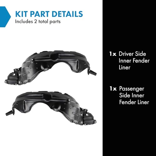 Image of TRQ Inner Fender Liner Set Compatible with 2012 Toyota Yaris TO1248168 TO1251120