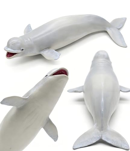 Image of SmilerSmile 8.6 inch Beluga Whale Figurine Plastic Sea Creature Toy for Toddlers