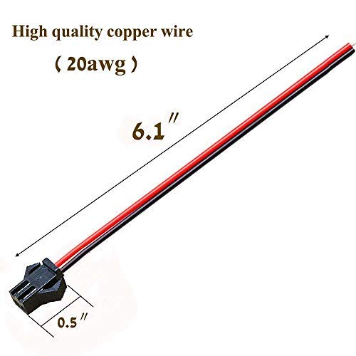 Vonvoff 2Pin Jst Sm Connector,Micro Male And Female Connector Adapter Plug,Red Black Terminal Connector Cable With 15Cm 20Awg Wire For Led Light Strip (30 Pairs) #TOP2