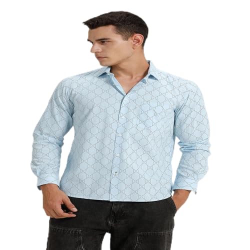 Image of BASICS Cotton-Linen Blended Men's Shirt | Slim Fit | Everyday Smart Casual Wear | Full Sleeve