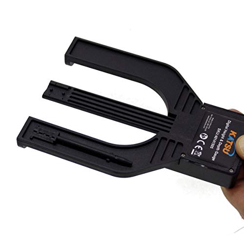 Tiefenmesser, KATSU 0-80mm Profiltiefenmesser Digitaler Tiefenmesser Höhen undTiefen Messwerkzeug für Trimmer Router Holzbearbeitung Fräser Tischkreissäge - großer Bildschirm