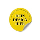 Aufkleber selbst gestalten – ab 50 Stück – rund, ab Ø 2 cm, Papier oder Folie – personalisierte Sticker auf Rolle – als Logo Aufkleber, Etikett für Gastgeschenke, handmade Produkte – selbstklebend