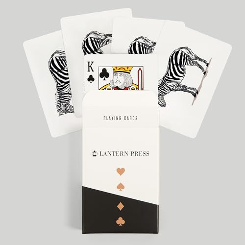 Lantern Press Zebra 52 cartas para póker tamaño estándar miniatura 6